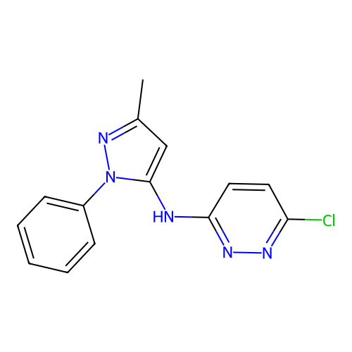 6-chloro-N-(3-methyl-1-phenyl-1H-pyrazol-5-yl)pyridazin-3-amine structure
