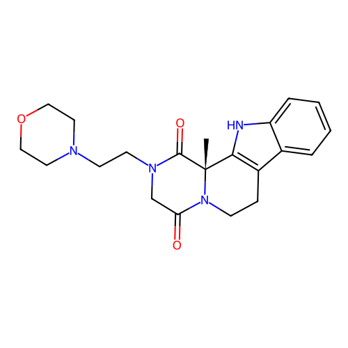 (12bS)-12b-methyl-2-[2-(morpholin-4-yl)ethyl]-2,3,6,7,12,12b-hexahydropyrazino[1',2':1,2]pyrido[3,4-b]indole-1,4-dione structure