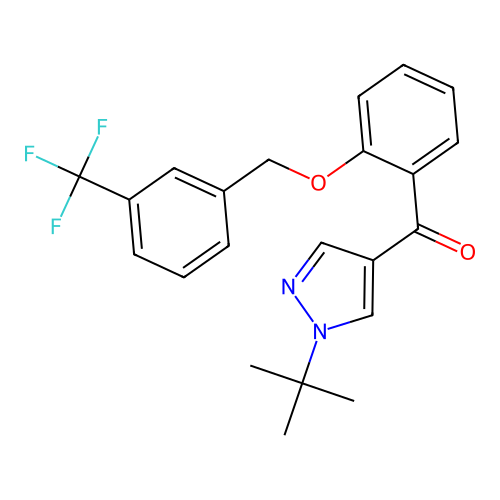[1-(tert-butyl)-1H-pyrazol-4-yl](2-{[3-(trifluoromethyl)benzyl]oxy}phenyl)methanone structure