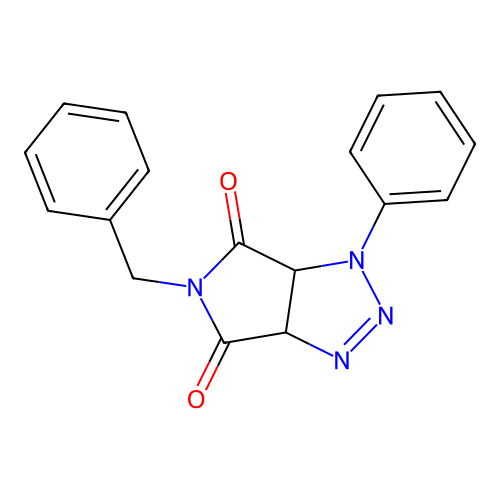 5-benzyl-1-phenyl-3a,6a-dihydropyrrolo[3,4-d][1,2,3]triazole-4,6(1H,5H)-dione structure