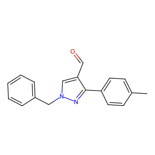1-benzyl-3-(4-methylphenyl)-1H-pyrazole-4-carbaldehyde structure