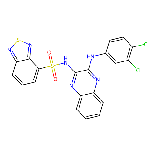 N-(3-((3,4-dichlorophenyl)amino)quinoxalin-2-yl)benzo[c][1,2,5]thiadiazole-4-sulfonamide structure