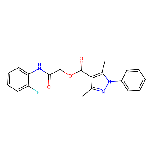[2-(2-Fluoroanilino)-2-oxoethyl] 3,5-dimethyl-1-phenylpyrazole-4-carboxylate structure