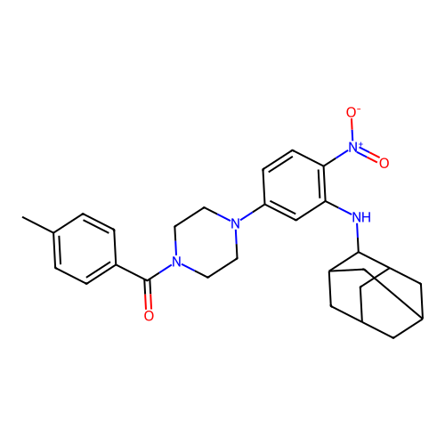 [4-[3-(2-Adamantylamino)-4-nitrophenyl]piperazin-1-yl]-(4-methylphenyl)methanone structure