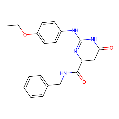 N-benzyl-2-(4-ethoxyanilino)-6-oxo-4,5-dihydro-1H-pyrimidine-4-carboxamide structure