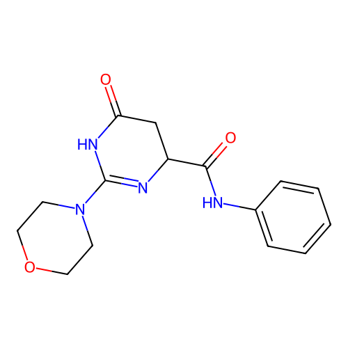 2-(4-morpholinyl)-6-oxo-N-phenyl-1,4,5,6-tetrahydro-4-pyrimidinecarboxamide structure