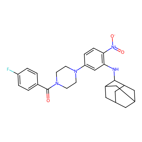 [4-[3-(2-Adamantylamino)-4-nitrophenyl]piperazin-1-yl]-(4-fluorophenyl)methanone structure