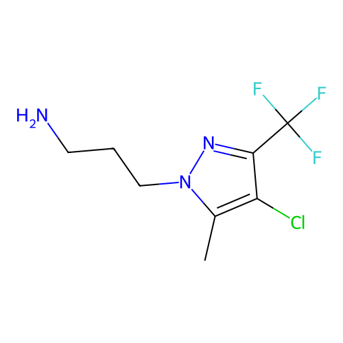 3-[4-chloro-5-methyl-3-(trifluoromethyl)-1H-pyrazol-1-yl]propan-1-amine structure