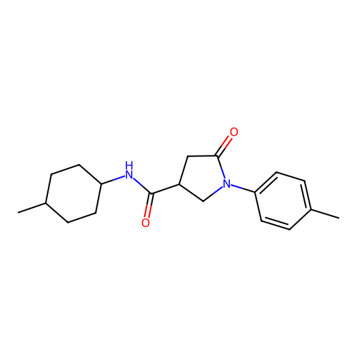 N-(4-methylcyclohexyl)-1-(4-methylphenyl)-5-oxo-3-pyrrolidinecarboxamide structure