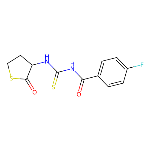 4-fluoro-N-[(2-oxothiolan-3-yl)carbamothioyl]benzamide structure