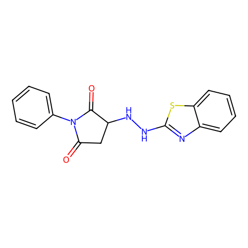 3-[2-(1,3-Benzothiazol-2-yl)hydrazinyl]-1-phenylpyrrolidine-2,5-dione structure