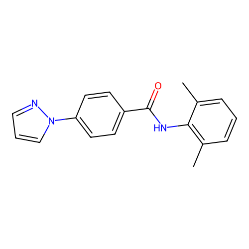 N-(2,6-dimethylphenyl)-4-pyrazol-1-ylbenzamide structure