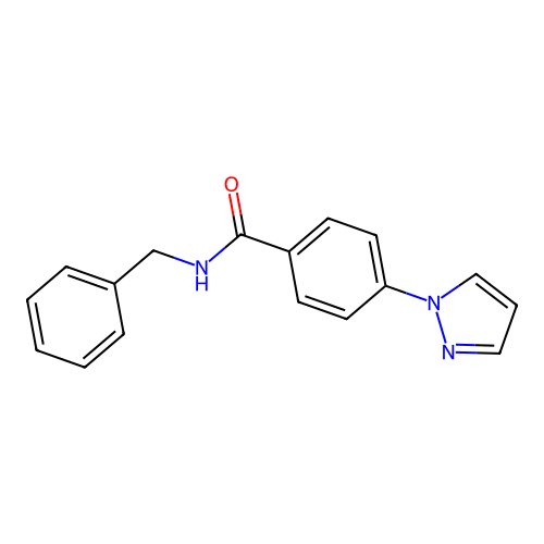 N-benzyl-4-pyrazol-1-ylbenzamide structure