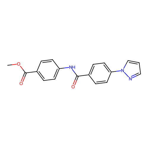 Methyl 4-[(4-pyrazol-1-ylbenzoyl)amino]benzoate structure