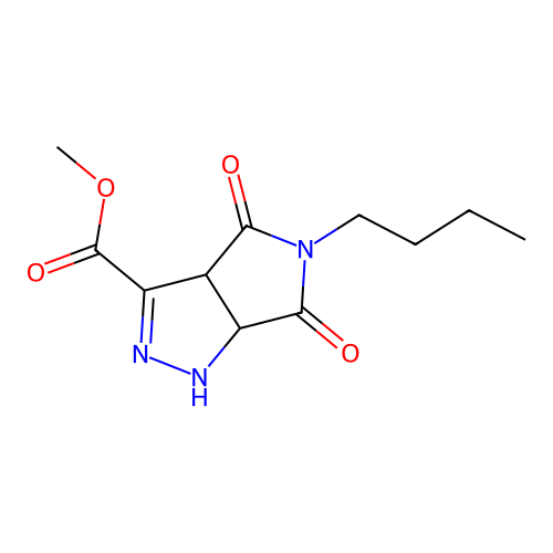 methyl 5-butyl-4,6-dioxo-1,3a,4,5,6,6a-hexahydropyrrolo[3,4-c]pyrazole-3-carboxylate structure