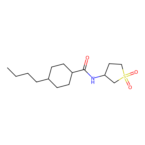 4-butyl-N-(1,1-dioxidotetrahydro-3-thienyl)cyclohexanecarboxamide structure