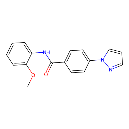 N-(2-methoxyphenyl)-4-pyrazol-1-ylbenzamide structure
