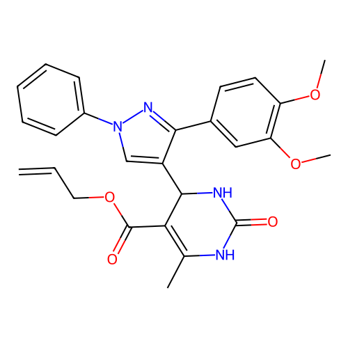 prop-2-en-1-yl 4-[3-(3,4-dimethoxyphenyl)-1-phenyl-1H-pyrazol-4-yl]-6-methyl-2-oxo-1,2,3,4-tetrahydropyrimidine-5-carboxylate structure