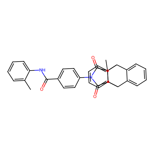 4-(15-methyl-16,18-dioxo-17-azapentacyclo[6.6.5.0~2,7~.0~9,14~.0~15,19~]nonadeca-2,4,6,9,11,13-hexaen-17-yl)-N-(2-methylphenyl)benzamide (non-preferred name) structure