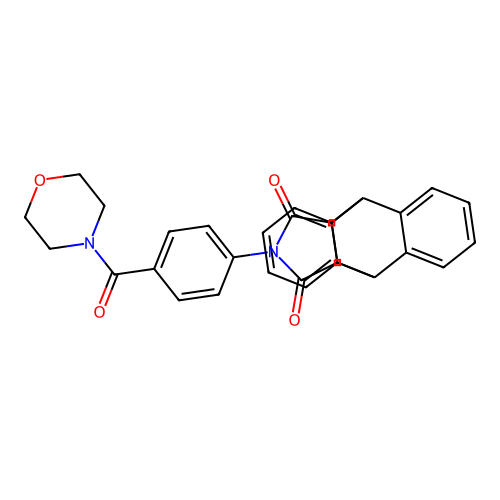 17-[4-(morpholine-4-carbonyl)phenyl]-17-azapentacyclo[6.6.5.0^{2,7}.0^{9,14}.0^{15,19}]nonadeca-2,4,6,9(14),10,12-hexaene-16,18-dione structure