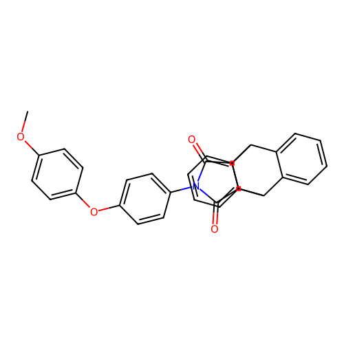 17-[4-(4-methoxyphenoxy)phenyl]-17-azapentacyclo[6.6.5.0~2,7~.0~9,14~.0~15,19~]nonadeca-2,4,6,9,11,13-hexaene-16,18-dione (non-preferred name) structure