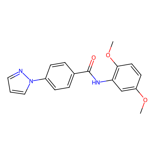 N-(2,5-dimethoxyphenyl)-4-pyrazol-1-ylbenzamide structure
