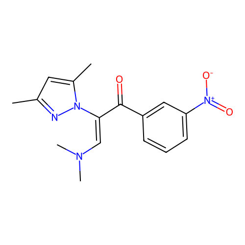 (Z)-3-(dimethylamino)-2-(3,5-dimethyl-1H-pyrazol-1-yl)-1-(3-nitrophenyl)-2-propen-1-one structure