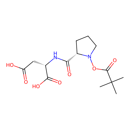 1-[(2,2-dimethylpropanoyl)oxy]-L-prolyl-L-aspartic acid structure