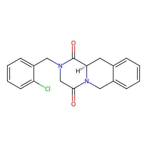 (11aR)-2-(2-chlorobenzyl)-11,11a-dihydro-2H-pyrazino[1,2-b]isoquinoline-1,4(3H,6H)-dione structure