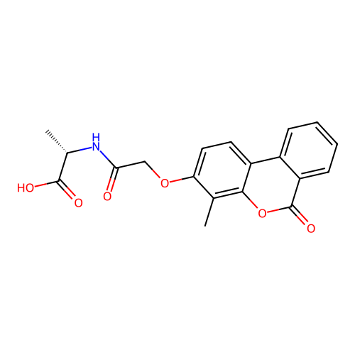 (S)-2-(2-((4-methyl-6-oxo-6H-benzo[c]chromen-3-yl)oxy)acetamido)propanoic acid structure