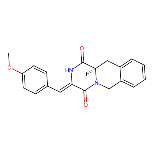 (3Z,11aR)-3-(4-methoxybenzylidene)-11,11a-dihydro-2H-pyrazino[1,2-b]isoquinoline-1,4(3H,6H)-dione structure