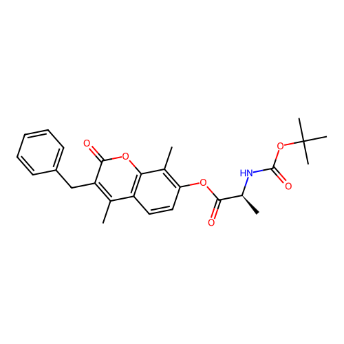 (S)-3-benzyl-4,8-dimethyl-2-oxo-2H-chromen-7-yl 2-((tert-butoxycarbonyl)amino)propanoate structure