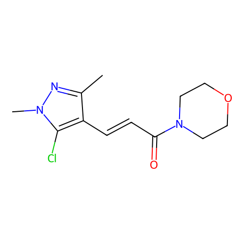 3-(5-Chloro-1,3-dimethyl-pyrazol-4-yl)-1-morpholino-prop-2-en-1-one structure