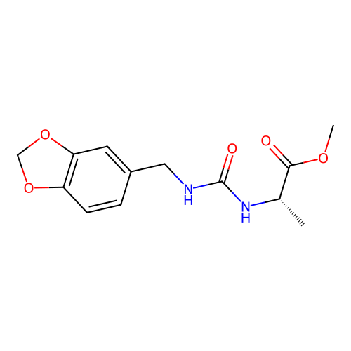 methyl N-[(1,3-benzodioxol-5-ylmethyl)carbamoyl]-L-alaninate structure