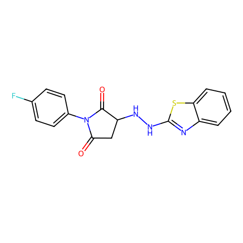 3-[2-(1,3-Benzothiazol-2-yl)hydrazinyl]-1-(4-fluorophenyl)pyrrolidine-2,5-dione structure