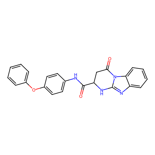 4-oxo-N-(4-phenoxyphenyl)-1,2,3,4-tetrahydropyrimido[1,2-a]benzimidazole-2-carboxamide structure