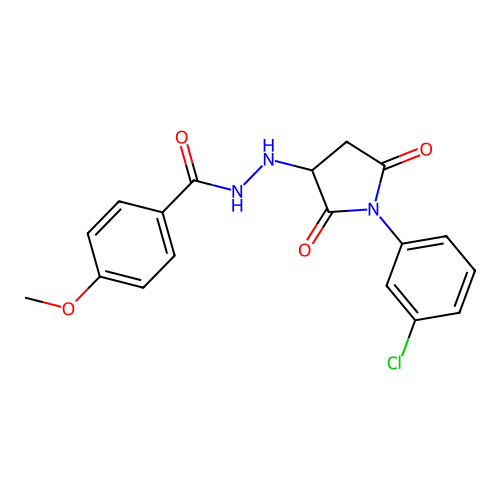 N'-[1-(3-chlorophenyl)-2,5-dioxopyrrolidin-3-yl]-4-methoxybenzohydrazide structure