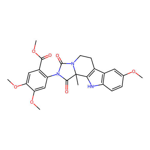 Methyl 2-[(11bS)-8-methoxy-11b-methyl-1,3-dioxo-5,6,11,11b-tetrahydro-1H-imidazo[1',5':1,2]pyrido[3,4-b]indol-2(3H)-yl]-4,5-dimethoxybenzoate structure