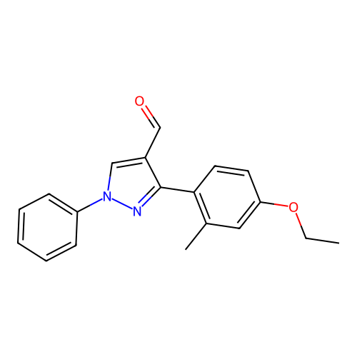 3-(4-ethoxy-2-methylphenyl)-1-phenyl-1H-pyrazole-4-carbaldehyde structure
