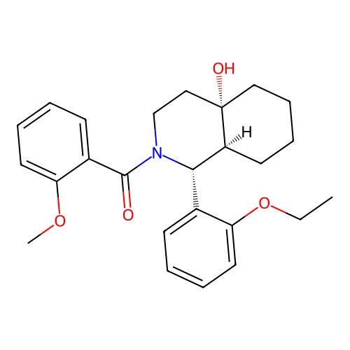 [(1R,4aS,8aS)-1-(2-ethoxyphenyl)-4a-hydroxy-1,3,4,5,6,7,8,8a-octahydroisoquinolin-2-yl]-(2-methoxyphenyl)methanone structure