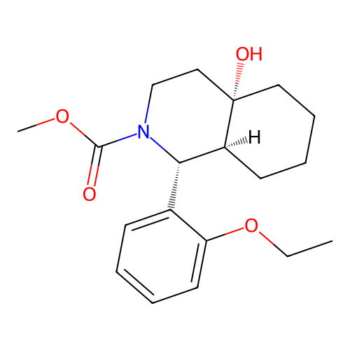 methyl (1R,4aS,8aS)-1-(2-ethoxyphenyl)-4a-hydroxyoctahydroisoquinoline-2(1H)-carboxylate structure