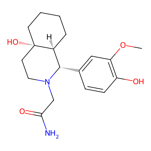 2-[(1R,4aS,8aS)-4a-hydroxy-1-(4-hydroxy-3-methoxyphenyl)-1,3,4,5,6,7,8,8a-octahydroisoquinolin-2-yl]acetamide structure