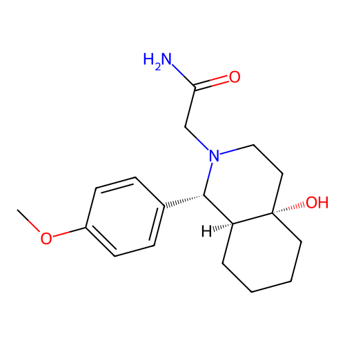 2-[4a-hydroxy-1-(4-methoxyphenyl)-1,3,4,5,6,7,8,8a-octahydroisoquinolin-2-yl]acetamide structure