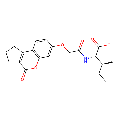 N-{[(4-oxo-1,2,3,4-tetrahydrocyclopenta[c]chromen-7-yl)oxy]acetyl}-L-isoleucine structure