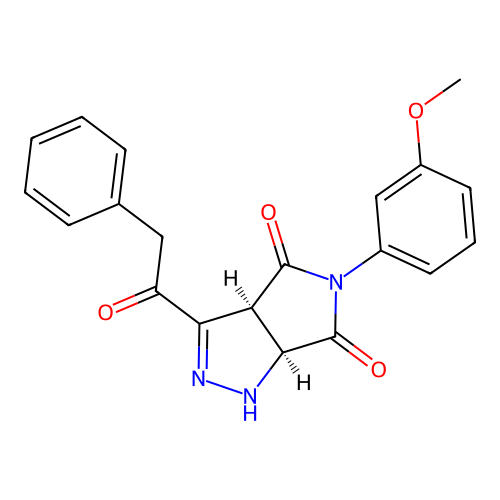 (3aS,6aS)-5-(3-methoxyphenyl)-3-(2-phenylacetyl)-1,6a-dihydropyrrolo[3,4-c]pyrazole-4,6(3aH,5H)-dione structure