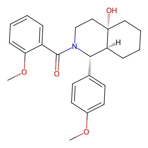 [(1R,4aS,8aS)-4a-hydroxy-1-(4-methoxyphenyl)-1,3,4,5,6,7,8,8a-octahydroisoquinolin-2-yl]-(2-methoxyphenyl)methanone structure
