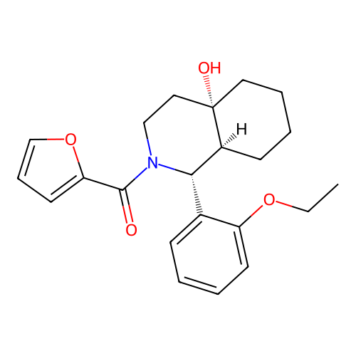 [(1R,4aS,8aS)-1-(2-ethoxyphenyl)-4a-hydroxy-1,3,4,5,6,7,8,8a-octahydroisoquinolin-2-yl]-(furan-2-yl)methanone structure