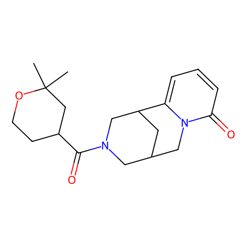 1H-Pyrido[3,4,5-a,b]quinolizin-6-one, 2,3,3a,4,6,9b-hexahydro-2-(2,2-dimethyl-4-oxanylcarbonyl)- structure