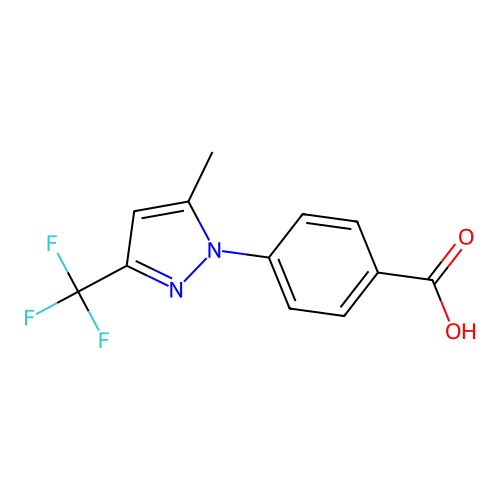 4-(5-Methyl-3-(trifluoromethyl)-1H-pyrazol-1-yl)benzoic acid structure