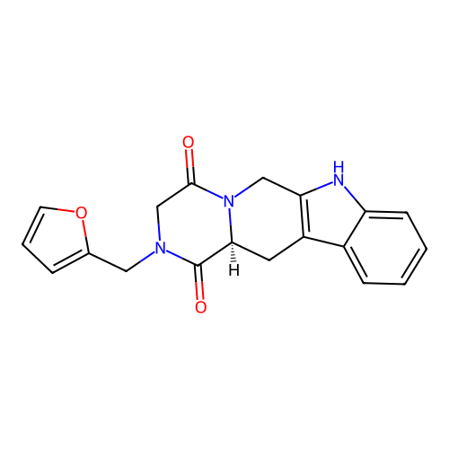 (12aS)-2-(furan-2-ylmethyl)-2,3,6,7,12,12a-hexahydropyrazino[1',2':1,6]pyrido[3,4-b]indole-1,4-dione structure